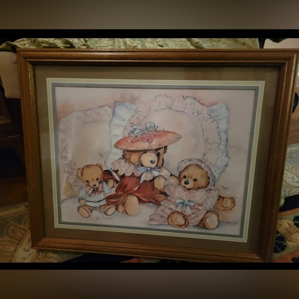 Vintage Home Grannycore Interiors Victorian Teddy Bear Framed Print Ava Freeman